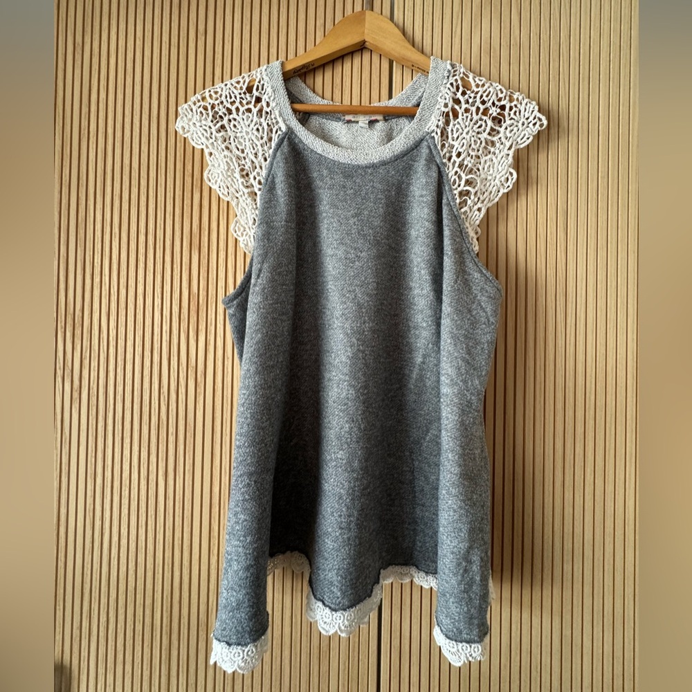 Anthropologie Eri + Ali Crochet Lace Sleeveless Top